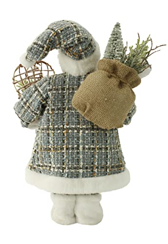 Windy Hill Collection 16" Inch Standing Woodland Tweed Fuzzy Trim Santa Claus Christmas Figurine Figure Decoration 162037 #TOP3