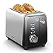 FIMEI Tostapane 2 Fette Acciaio Inox 925W, 7 Livelli di Tostatura, Adatto a Tutti i Tipi di Pane,Pizza bianca,Filone ecc Multifunzione anche Scongelamento, Riscaldamento ,Metallic color Argebto
