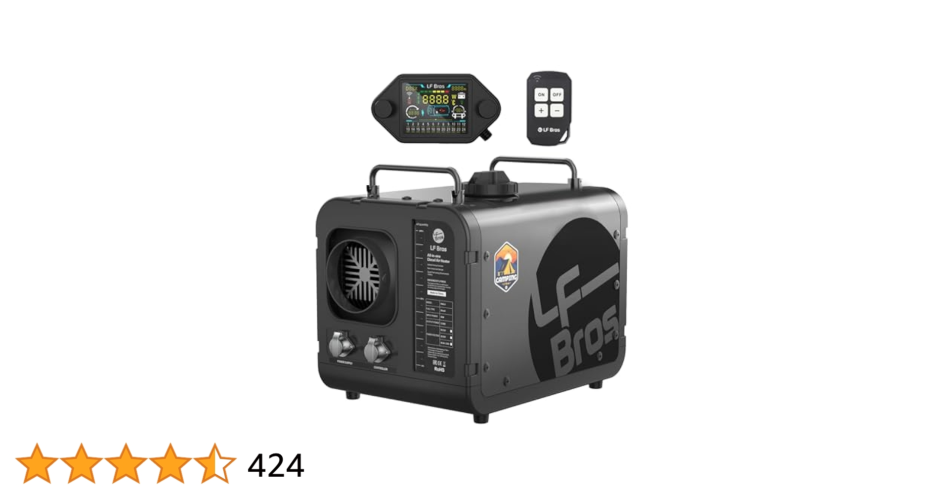 Portable Diesel Heater LF Bros 110V/12/24V 5KW Diesel Heater, All-in-One 5L Air Parking Space Heater Stylish Design Come Remote Control Lcd Screen Suitable Home Shop Garage Lf Bros Diesel Heater