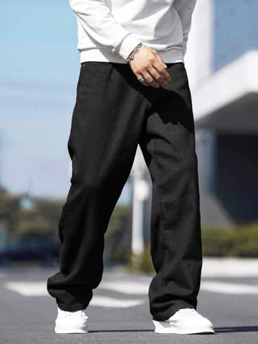 Image of GRECIILOOKS Men's Regular Fit Straight Cut Denim Jeans - Low Rise Comfortable Casual Wear Pants for Daily Use, Streetwear, and Outdoor Activities