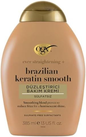 OGX Brazilian Keratin Smooth Düzleştirici Sülfatsız Saç Bakım Kremi 385 Ml — Amazon ürün görseli