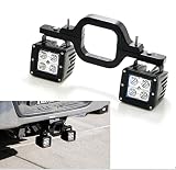 CISUNG Universal Tow Hitch Mount Bracket Dual LED Back-up Reverse Search Offroad Light