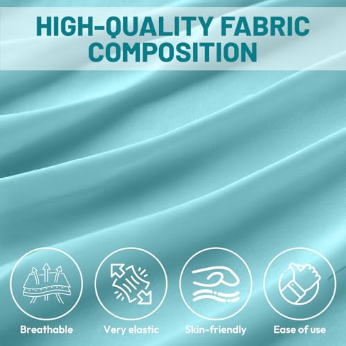 Aerial Yogatuch 280x150cm Yoga-Set für Erwachsene, Yoga Hängematte zum Aufhängen Aerial Yogas Set für drinnen und draußen 200 kg Belastung,inkl. Kompletter Installationshardware für Fitness（Blau-Grün）