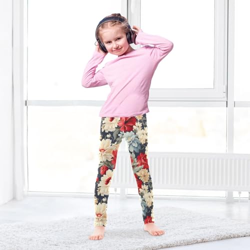 Girls' Leggings Flowers Floral Vintage Kids Yoga Tights Pants 1 Pack 208515574