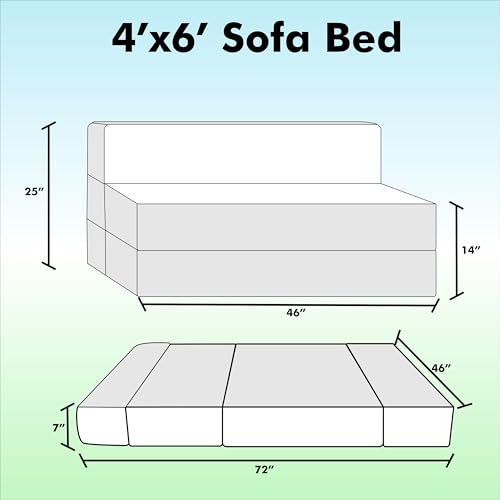 Image of 2-Seater, 4X6 | Convertible Sofa Cum Bed with Cushion Jute Fabric Perfect for Living Rooms & Guest Rooms - Black