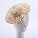 Lawliet Solid Color Straw Stripe Mini Top Hat Craft Fascinator A224 (Natural)