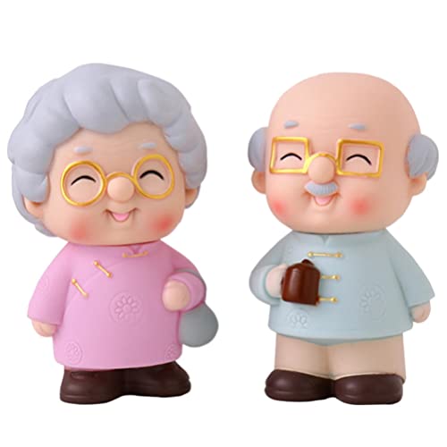 BESPORTBLE Figuras de mazapán para parejas de abuela, abuela, abuela, estatua, escultura, decoración para tartas, decoración para el día de San Valentín, cumpleaños, idea de regalo, decoración de