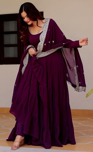 Image of Wedani Georgette Sequins Work Anarkali Kurta Set for Women