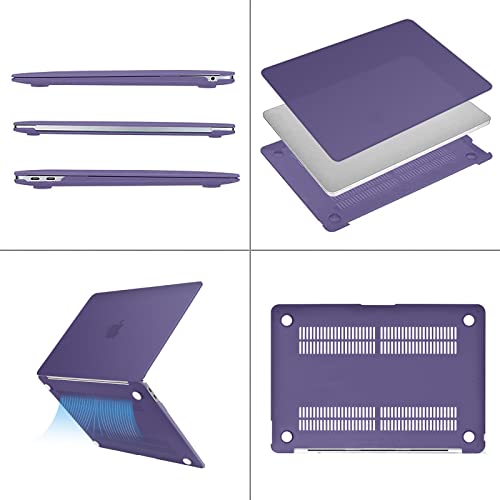 Image of MOSISO Compatible with MacBook Air 13 inch Case 2022 2021 2020 2019 2018 Release A2337 M1 A2179 A1932 Touch ID, Plastic Hard Shell Cover Compatible with MacBook Air 13.3 inch Case, Imperial Purple