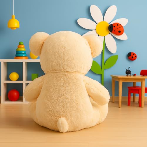 Image of ZEXSAZONE Toy Cute I Hug me Teddy Colored Huggable Bear | 32 cm | Plushie Soft Toys for Kids | Plush Soft Toys for Baby Boys and Girls Kids - Teddy | Best Valentine Gift (Butter)