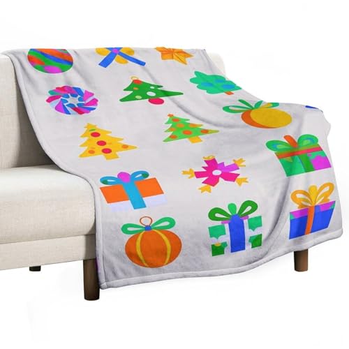 Couverture Noël flanelle douce : plaid léger imprimé lit et canapé