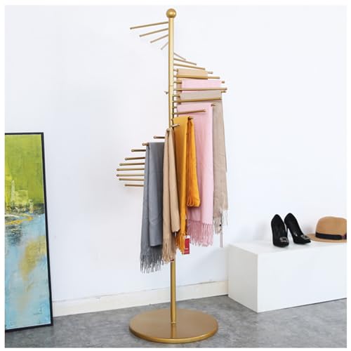 Soporte de exhibición en espiral independiente para bufanda, cinturón, chal, organizador de hiyab, ahorro de espacio para tienda y uso doméstico