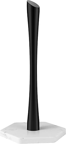 Soporte para toallas de papel de mármol negro, soporte para rollos de papel de cocina y baño con base de mármol para rollos estándar o de tamaño