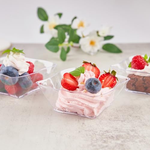 Qeirudu 50 Pack 5 Oz Mini Dessert Plates With Spoons - Plastic Appetizer Cups Small Disposable Dessert Bowls For Serving Party Fruit Cheesecake Pudding thumb #6