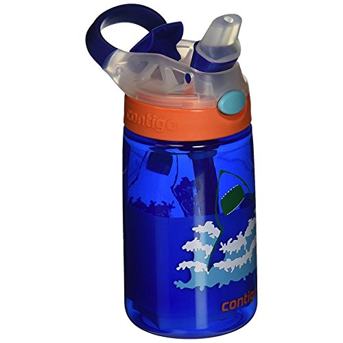 Contigo Autospout Straw Gizmo Flip Kids Water Bottle, 14 oz, Blue