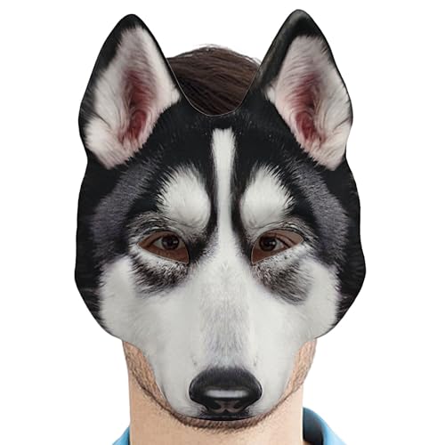 Masque de chien | halowen Cosplay Face Cover | 1 masque de chien husky réaliste | Prop proportion...