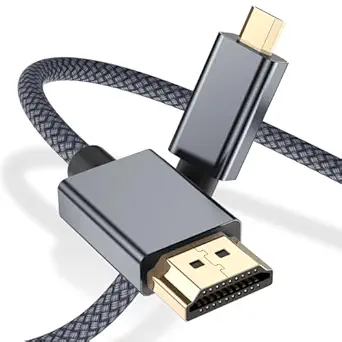 Elebase Micro HDMI Cable 15 FT,4K 60Hz Micro HDMI Type D Cord Compatible for Raspberry Pi 4 4b,GoPro Black Hero 7 6 5 4,Sony Camera A6000 A6300,Nikon B500,Lenovo Yoga 3 Pro 710,Canon