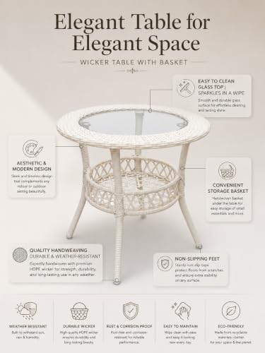 Image of Rattan Wicker Garden Patio Furniture Set with 2 Chairs and 1 Glass Top Table, Outdoor Balcony Seating with Cushions for Terrace, Lawn, Poolside and Home (Cream & Yellow)