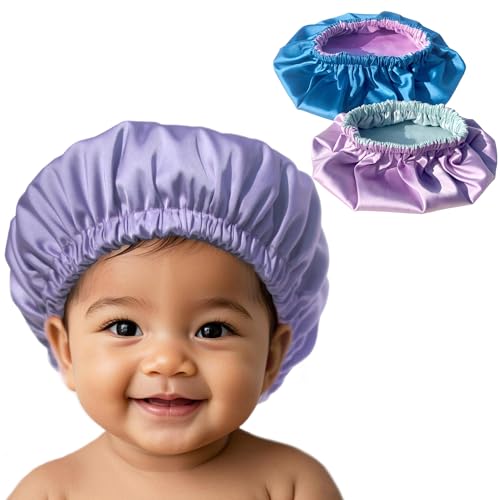 Image of AKISS Baby Infant Newborn Toddler Satin Silk Hair Bonnet Cap for Sleeping 0-3 0-6 3-6 6-12 Months 1-2 1-3 Years