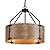 Farmhouse Rustic Drum Chandelier,Modern Industrial 4-Light Wood Grain Round Black Metal Hanging Pendant Light Fixtures for Dining Room,Kitchen Island,Entryway,Foyer