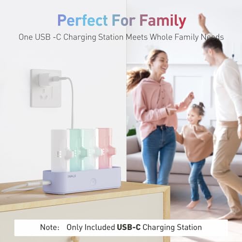 Image of iWALK Charger Station for iWALK Portable Charger 4500mAh, 4800mAh, 5000mAh Power Bank for iPhone Charging Station Multiple USB-C Family-Sized Charger Station for Home(Station Only), Purple