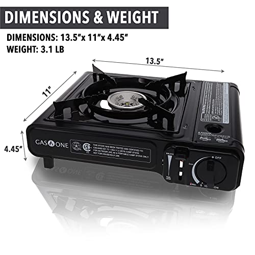 GasOne GS-3000 Portable Gas Stove with Color Box Black