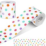 Zonon 65 Feet Bulletin Board Border Decorative Straight Wavy Rolled Border Trim Borders Classroom Back to School Decor(Pastel Polka Dots)