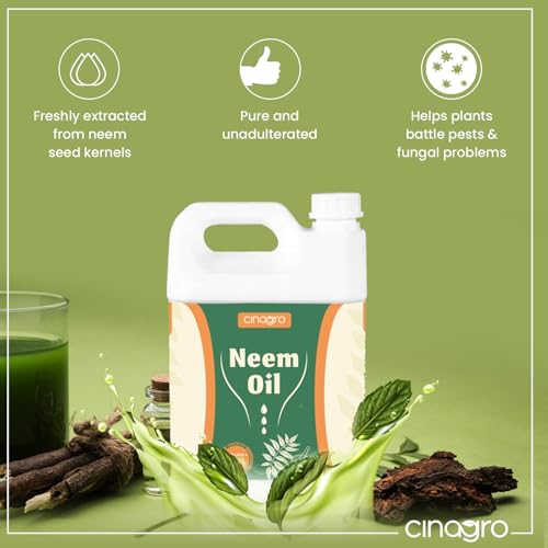 Image of Cinagro Cold Pressed Neem Oil Concentrate (5L) Organic, Water-Soluble, Plant Protector for All Plants, Indoor & Outdoor Use
