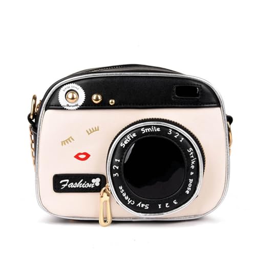 Bolso Vintage Negro de Cámara Estilo Crossbody para Mujer