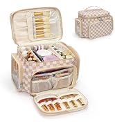 Large Makeup Bag, Portable Travel Makeup Bag Organizer for Women Girls with Makeup Brush Compartm...