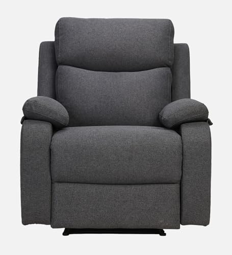 Image of Recliners India Single Seater Recliner Sofa Model-Curve | Power Recliner Chair | Cushion Armrest | Living Room Recliner Sofa | Colour- Grey