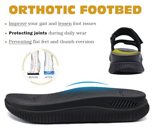 Image of KuaiLu Womens Orthotic Adjustable Strap Slides Arch Support Slip On Sandals