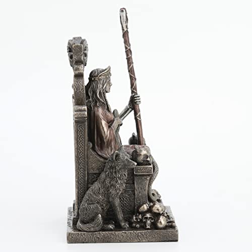 Estatua Hel Diosa Nórdica 9 pulg Resina y Bronce miniatura 4