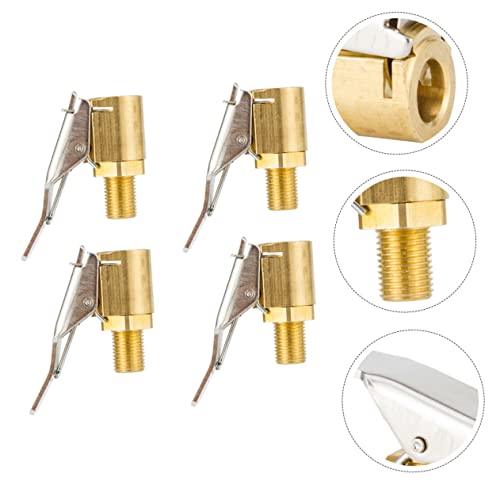 4pcs Car Tire Air Chuck Brass Open End Valves Air Pump Clips Tire Valve for Car Pump2