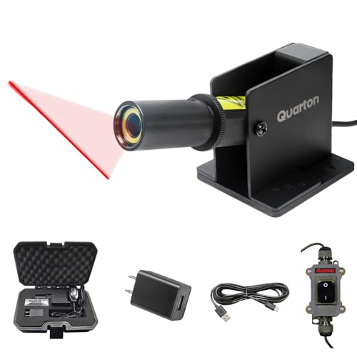Quarton Laser Level ML-100 Red Line Generator for Indoor Large-Scale Cutting, Measuring, Alignment, Construction, Laser Projector, Waterproof, Type-C Charging, Magnetic Base, Class 1 product