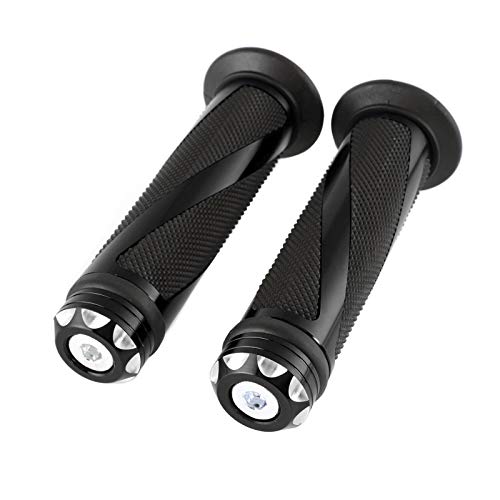 INNOGLOW Motorcycle Handlebar Grips Motorcycle Hand Grips Universal Fits for Most Motorcycles with 7/8\" Left Grip and 1\" Right Grip Black
