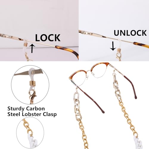 Image of Acrylic Glasses Chain Holder for Women Sunglasses Lanyard Necklace Decorative Chain Eyewear Retainer Eyeglass Strap