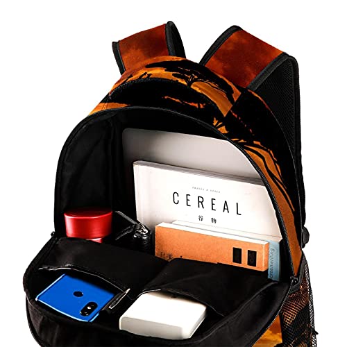 Mochila escolar universitaria de jirafas del paisaje africano y deporte al aire libre 4