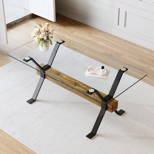 Glass Dining Table 71'｜Modern Dining Table for...