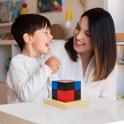 Image of Hidoggy Montessori Binomial Cube, Montessori Sensorial Learning Materials Math Toy for Toddlers, Kids