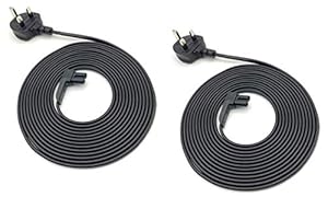 Brighton Vebner 2-Pack Power Cord Compatible with Sonos Play One, Play-1 and One SL. Also compatible with Samsung HW-Q950 & SWA-9500S/XE, UK Version (2-Pack, Black, 5 Meters)