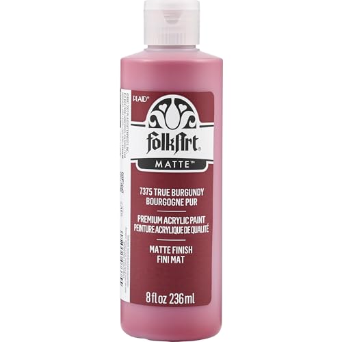 Image of FolkArt Acrylic Craft Paint, Matte Finish, True Burgundy, 8 fl oz