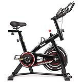 【Einstellbarer grenzenloser Widerstand】 Mit einer einfachen Drehung des Spannungsknopfes können Sie die Trainingsintensität bequem umschalten. Die Push-Down-Notbremse bringt das Fahrrad sofort zum Stehen, was die Balance und Sicherheit des Fahrrads gewährleistet.