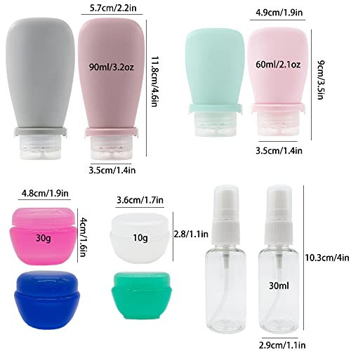 Aisamco 19 Pezzi Bottiglie da viaggio Set per