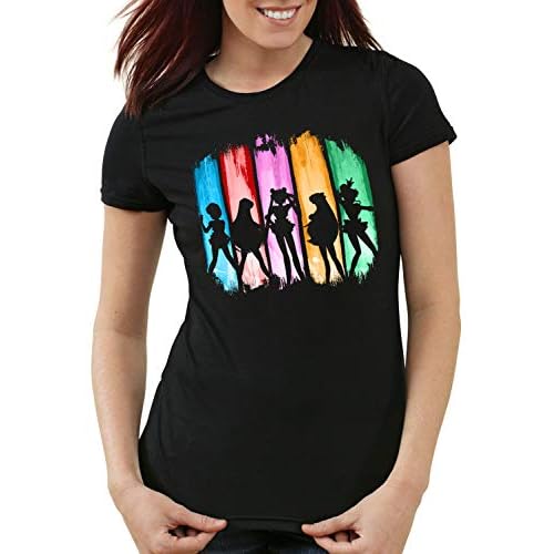 style3 Sailor Senshi Camiseta para Mujer T-Shirt Luna Anime, Talla:M