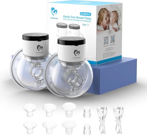 Bellababy Wearable Breast Pump Portable Wireless Wearable Breast Pump with Touchscreen LCD Display 4 Modes & 6 Levels (Extra Insert Size:17mm 19mm 21mm)