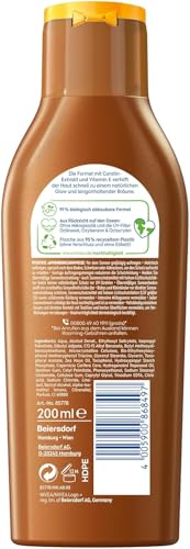 Foto von NIVEA SUN Tropical Bronze Sonnenlotion LSF 6 (200 ml), Sonnenschutz für langanhaltende Bräune ohne Selbstbräuner, Sonnencreme mit Carotin-Extrakt und Vitamin E