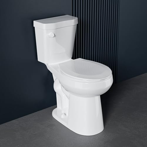 Miuara Compact Extra Tall Toilet 21 Inch for Small Bathroom 1.28 GPF Tornado Single Flush - Two Piece Comfort High Toilet for Seniors, 20.5 Inch Bowl Height, 21.25 Inch Seat Height, 12