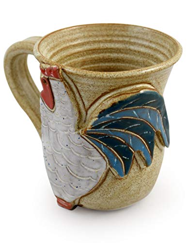 Mug de cerámica con gallo tallado 14 oz miniatura 5