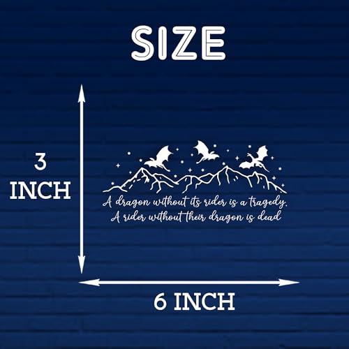 Image of A Rider Without Their Dragon is De*d Car Decal Funny Fourth Wing Dragon, Mountain Fantasy Car Window Accessories Affirmations Vinyl Waterproof 6 Inches Bumper Decal Gift for Mom Dad Friend